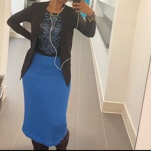 Vintage Dior Blue Knit Maxi Skirt